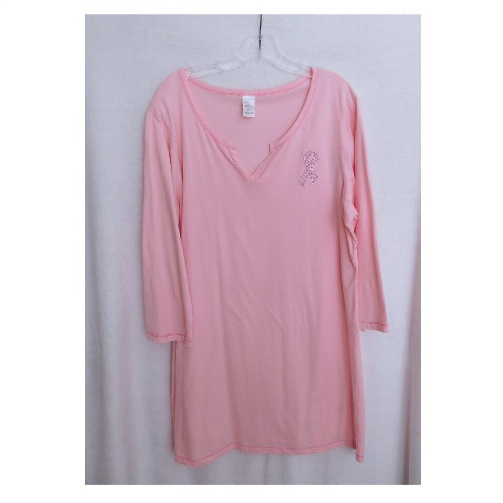 🌸Breast Cancer Awareness Pink Nightshirt / T-shirt Gown by Avon 1X/2X 100…